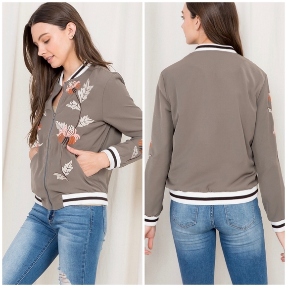 Dusty Olive Embroidered Varsity Scholar Preppy Jacket - Picture 5 of 10